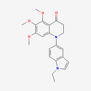 1-(1-Ethyl-1H-indol-5-yl)-5,6,7-trimethoxy-2,3-dihydroquinolin-4(1H)-one chemical structure (CAS 2942396-29-2)