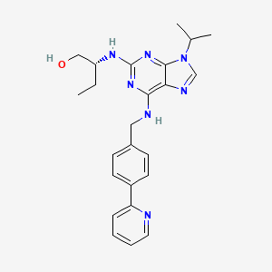 (R)-2-((9-Isopropyl-6-((4-(pyridin-2-yl)benzyl)amino)-9H-purin-2-yl)amino)butan-1-ol chemical structure (CAS 294646-77-8)