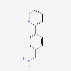 (4-(Pyridin-2-yl)phenyl)methanamine chemical structure (CAS 294647-97-5)