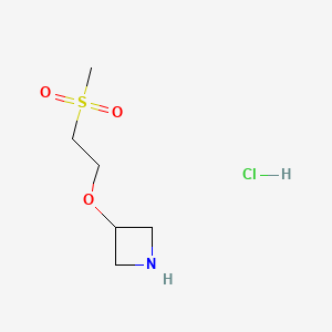 3-(2-(Methylsulfonyl)ethoxy)azetidine hydrochloride chemical structure (CAS 2946602-28-2)