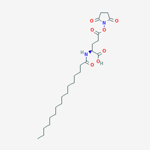 (S)-5-((2,5-Dioxopyrrolidin-1-yl)oxy)-5-oxo-2-palmitamidopentanoic acid chemical structure (CAS 294855-91-7)
