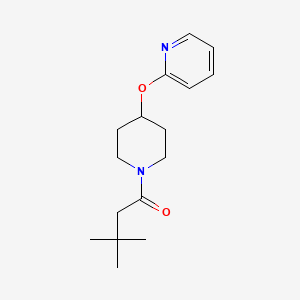 3,3-Dimethyl-1-(4-(pyridin-2-yloxy)piperidin-1-yl)butan-1-one chemical structure (CAS 2949246-71-1)