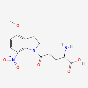 (S)-2-Amino-5-(4-methoxy-7-nitroindolin-1-yl)-5-oxopentanoic acid chemical structure (CAS 295325-62-1)