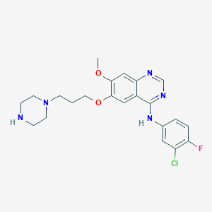 N-(3-Chloro-4-fluorophenyl)-7-methoxy-6-(3-(piperazin-1-yl)propoxy)quinazolin-4-amine chemical structure (CAS 295330-45-9)