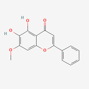 5,6-Dihydroxy-7-methoxy-2-phenyl-4H-chromen-4-one chemical structure (CAS 29550-13-8)