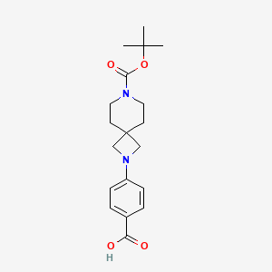 4-(7-(tert-Butoxycarbonyl)-2,7-diazaspiro[3.5]nonan-2-yl)benzoic acid chemical structure (CAS 2958621-30-0)