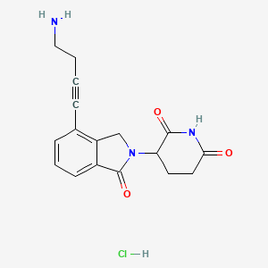 3-(4-(4-Aminobut-1-yn-1-yl)-1-oxoisoindolin-2-yl)piperidine-2,6-dione hydrochloride chemical structure (CAS 2963655-07-2)