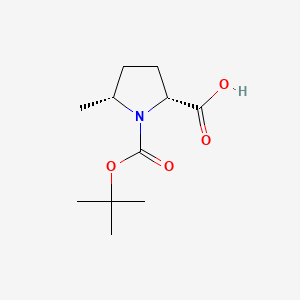 cis-1-(tert-Butoxycarbonyl)-5-methylpyrrolidine-2-carboxylic acid chemical structure (CAS 296775-05-8)