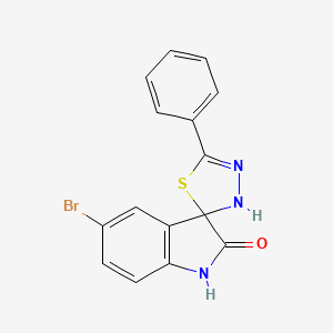 5-Bromo-5'-phenyl-3'H-spiro[indoline-3,2'-[1,3,4]thiadiazol]-2-one chemical structure (CAS 297180-15-5)