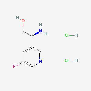(S)-2-Amino-2-(5-fluoropyridin-3-yl)ethan-1-ol dihydrochloride chemical structure (CAS 2973403-37-9)