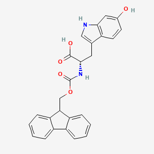 (S)-2-((((9H-Fluoren-9-yl)methoxy)carbonyl)amino)-3-(6-hydroxy-1H-indol-3-yl)propanoic acid chemical structure (CAS 2973753-29-4)