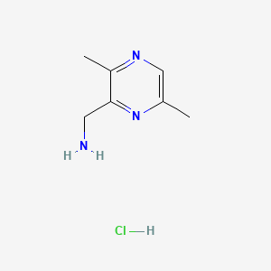 (3,6-Dimethylpyrazin-2-yl)methanamine hydrochloride chemical structure (CAS 2973762-51-3)