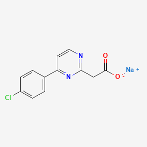 Sodium 2-(4-(4-chlorophenyl)pyrimidin-2-yl)acetate chemical structure (CAS 2973762-58-0)