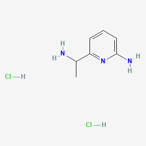 6-(1-Aminoethyl)pyridin-2-amine dihydrochloride chemical structure (CAS 2973762-68-2)