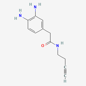 N-(But-3-yn-1-yl)-2-(3,4-diaminophenyl)acetamide chemical structure (CAS 2973762-87-5)