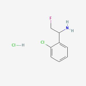 1-(2-Chlorophenyl)-2-fluoroethan-1-amine hydrochloride chemical structure (CAS 2973762-97-7)