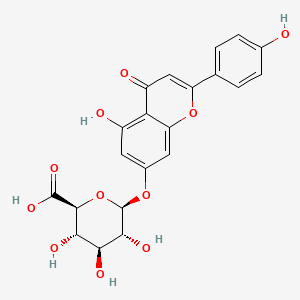 (2S,3S,4S,5R,6S)-3,4,5-Trihydroxy-6-((5-hydroxy-2-(4-hydroxyphenyl)-4-oxo-4H-chromen-7-yl)oxy)tetrahydro-2H-pyran-2-carboxylic acid chemical structure (CAS 29741-09-1)