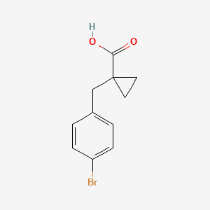 1-(4-Bromobenzyl)cyclopropane-1-carboxylic acid chemical structure (CAS 29765-45-5)