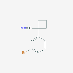 1-(3-Bromophenyl)cyclobutane-1-carbonitrile chemical structure (CAS 29786-38-7)