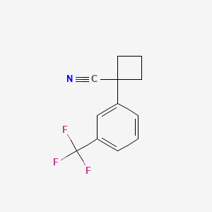 1-(3-(Trifluoromethyl)phenyl)cyclobutanecarbonitrile chemical structure (CAS 29786-43-4)
