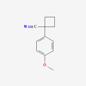 1-(4-Methoxyphenyl)cyclobutanecarbonitrile chemical structure (CAS 29786-45-6)