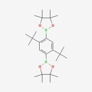 2,2'-(2,5-Di-tert-butyl-1,4-phenylene)bis(4,4,5,5-tetramethyl-1,3,2-dioxaborolane) chemical structure (CAS 2978680-46-3)