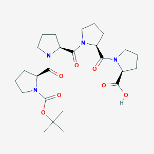 (S)-1-((S)-1-((S)-1-((S)-1-(tert-Butoxycarbonyl)pyrrolidine-2-carbonyl)pyrrolidine-2-carbonyl)pyrrolidine-2-carbonyl)pyrrolidine-2-carboxylic acid chemical structure (CAS 29804-52-2)