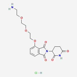 4-(2-(2-(2-Aminoethoxy)ethoxy)ethoxy)-2-(2,6-dioxopiperidin-3-yl)isoindoline-1,3-dione hydrochloride chemical structure (CAS 2983036-20-8)