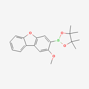 2-(2-Methoxydibenzo[b,d]furan-3-yl)-4,4,5,5-tetramethyl-1,3,2-dioxaborolane chemical structure (CAS 2983878-00-6)