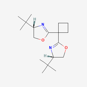 (4S,4'S)-2,2'-(Cyclobutane-1,1-diyl)bis(4-(tert-butyl)-4,5-dihydrooxazole) chemical structure (CAS 298693-02-4)
