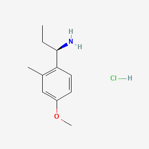 (R)-1-(4-Methoxy-2-methylphenyl)propan-1-amine hydrochloride chemical structure (CAS 2988421-95-8)