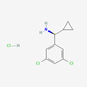 (S)-Cyclopropyl(3,5-dichlorophenyl)methanamine hydrochloride chemical structure (CAS 2989336-78-7)