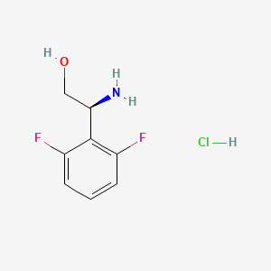 (S)-2-Amino-2-(2,6-difluorophenyl)ethan-1-ol hydrochloride chemical structure (CAS 2989851-12-7)