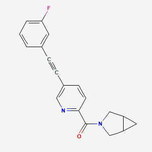 (3-Azabicyclo[3.1.0]hexan-3-yl)(5-((3-fluorophenyl)ethynyl)pyridin-2-yl)methanone chemical structure (CAS 2990506-75-5)