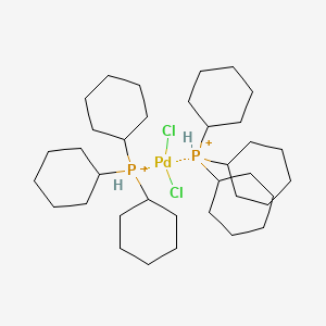 Dichlorobis(tricyclohexylphosphine)palladium(II) chemical structure (CAS 29934-17-6)