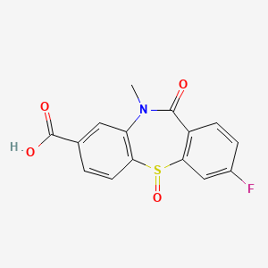 3-Fluoro-10-methyl-11-oxo-10,11-dihydrodibenzo[b,f][1,4]thiazepine-8-carboxylic acid 5-oxide chemical structure (CAS 2995274-47-8)