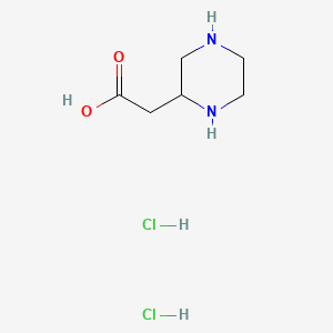 2-(Piperazin-2-yl)acetic acid dihydrochloride chemical structure (CAS 2995284-34-7)