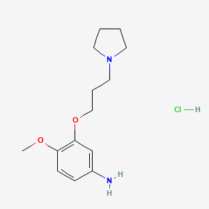 4-Methoxy-3-(3-(pyrrolidin-1-yl)propoxy)aniline hydrochloride chemical structure (CAS 2995285-48-6)