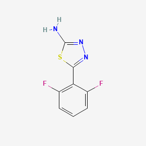 5-(2,6-Difluorophenyl)-1,3,4-thiadiazol-2-amine chemical structure (CAS 299933-69-0)