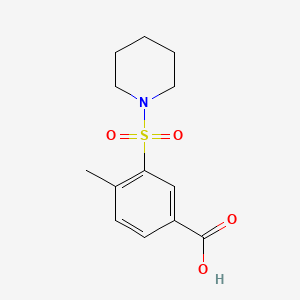 4-Methyl-3-(piperidin-1-ylsulfonyl)benzoic acid chemical structure (CAS 300383-07-7)