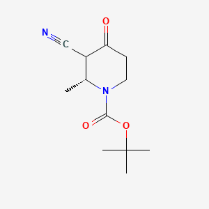 tert-Butyl (2R)-3-cyano-2-methyl-4-oxopiperidine-1-carboxylate chemical structure (CAS 3008218-44-5)