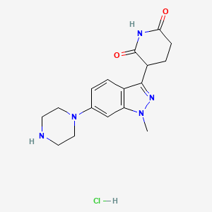 3-(1-Methyl-6-(piperazin-1-yl)-1H-indazol-3-yl)piperidine-2,6-dione hydrochloride chemical structure (CAS 3011028-45-5)