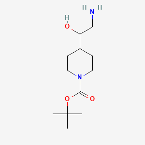 tert-Butyl 4-(2-amino-1-hydroxyethyl)piperidine-1-carboxylate chemical structure (CAS 301221-57-8)