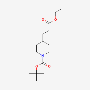 tert-Butyl 4-(3-ethoxy-3-oxopropyl)piperidine-1-carboxylate chemical structure (CAS 301232-45-1)