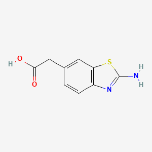 2-(2-Aminobenzo[d]thiazol-6-yl)acetic acid chemical structure (CAS 30132-15-1)