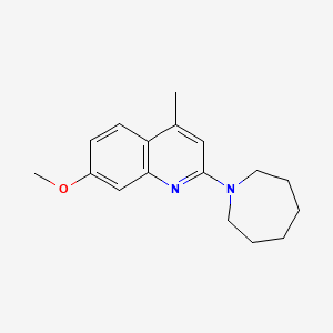 2-(Azepan-1-yl)-7-methoxy-4-methylquinoline chemical structure (CAS 301330-94-9)
