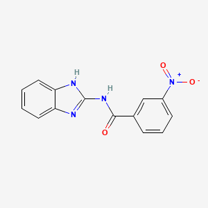 N-(1H-benzo[d]imidazol-2-yl)-3-nitrobenzamide chemical structure (CAS 301675-24-1)