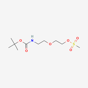 2-(2-((tert-Butoxycarbonyl)amino)ethoxy)ethyl methanesulfonate chemical structure (CAS 302331-20-0)
