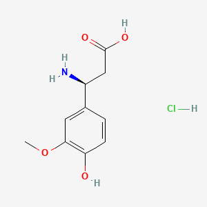 (S)-3-Amino-3-(4-hydroxy-3-methoxyphenyl)propanoic acid hydrochloride chemical structure (CAS 3026596-00-6)