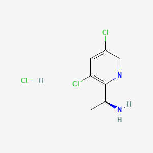 (S)-1-(3,5-Dichloropyridin-2-yl)ethan-1-amine hydrochloride chemical structure (CAS 3026596-76-6)